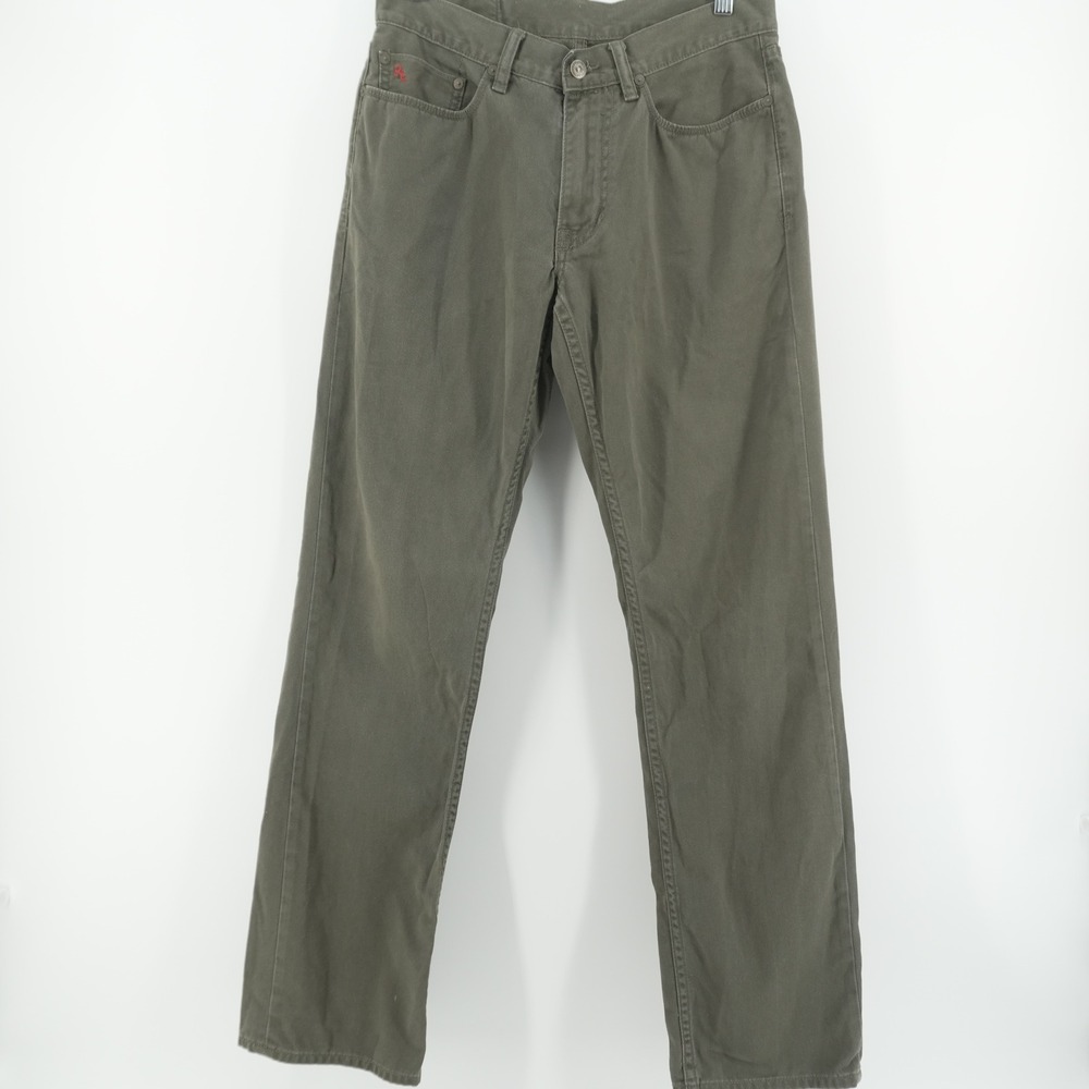 Polo Ralph Lauren Dungarees Mens 30x32 Olive Green Straight Leg Cotton Pants